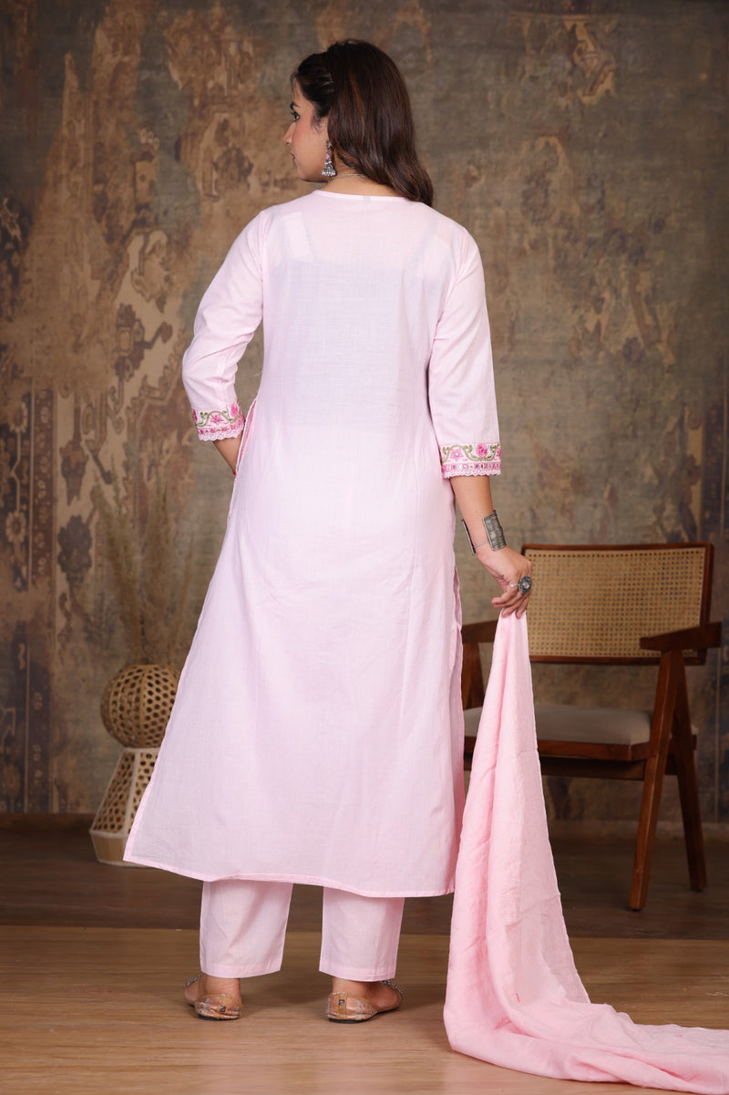 Light Pink Royal Embroiderd Suit Set