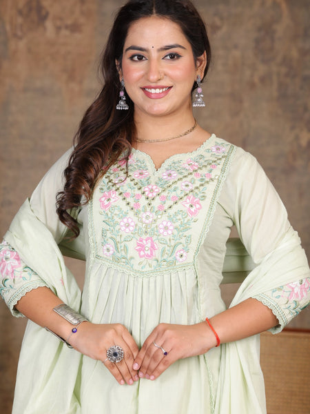 Pista Green Royal Embroiderd Suit Set