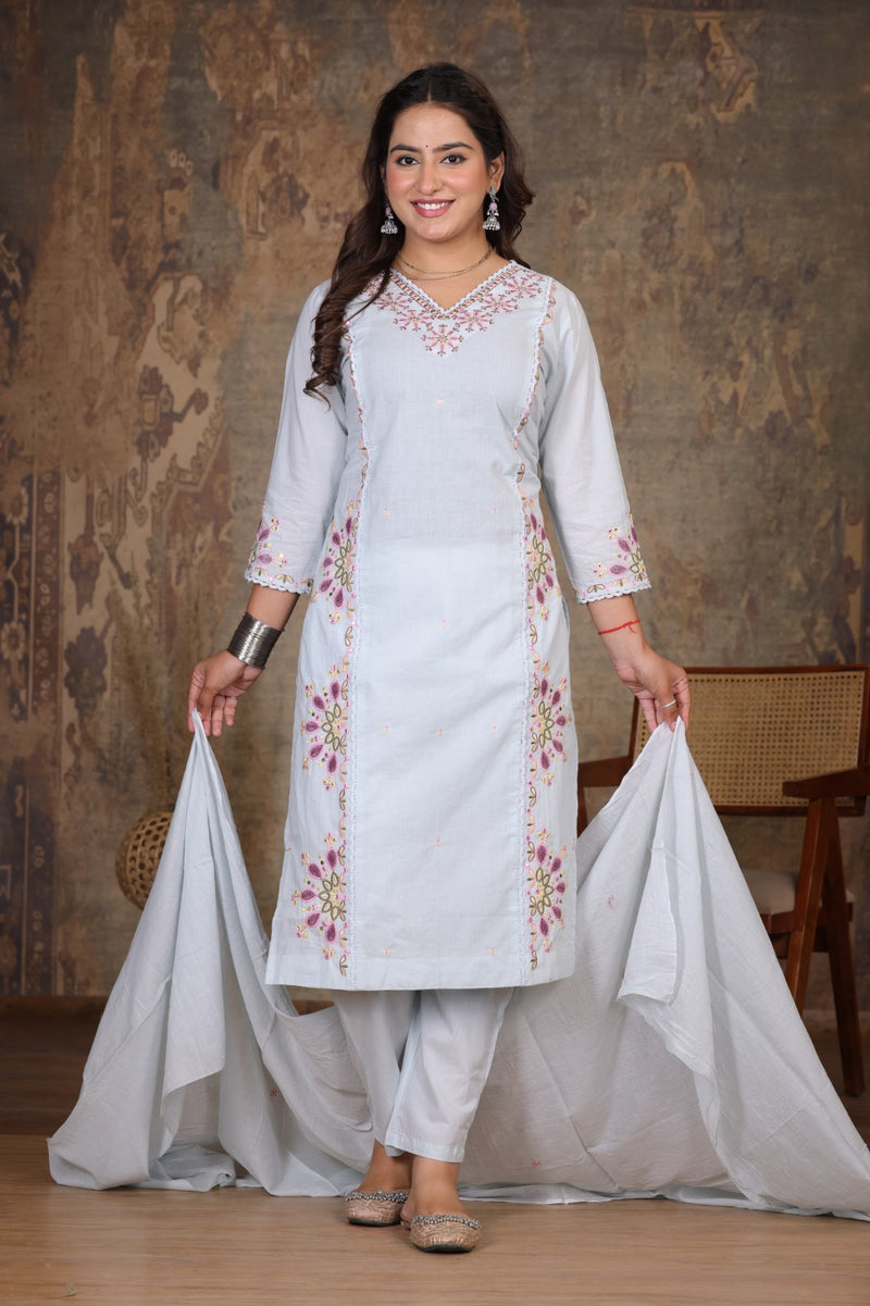 Light Pink Royal Embroiderd Suit Set