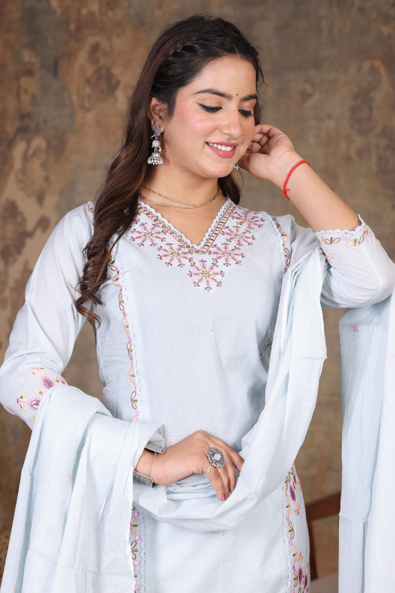 Light Pink Royal Embroiderd Suit Set