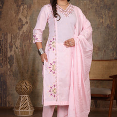 Light Pink Royal Embroiderd Suit Set