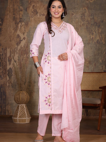 Light Pink Royal Embroiderd Suit Set