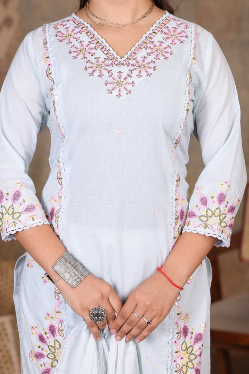 Light Pink Royal Embroiderd Suit Set