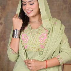 Pista Green Elegance Ethnic Suit Set