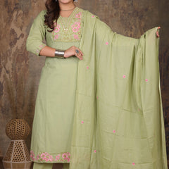 Pista Green Elegance Ethnic Suit Set