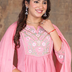 Pink Royal Embroidered Suit Set