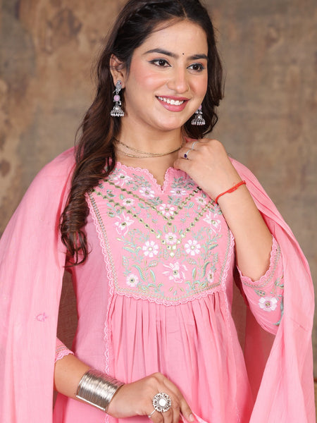 Pink Royal Embroidered Suit Set