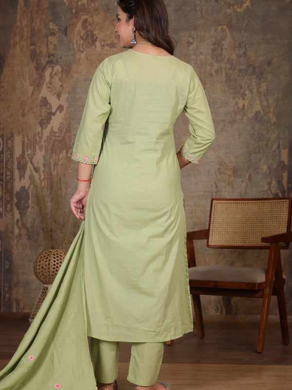 Pista Green Elegance Ethnic Suit Set