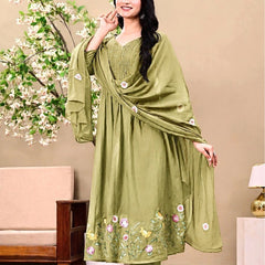 green elegant kurta set