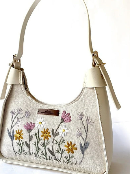 Women's Floral Embroidered Hobo Shoulder Bag