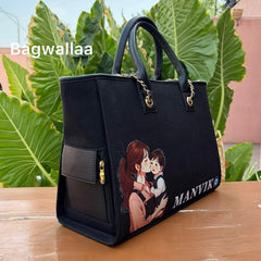 Personalized Tote Bag with Mother and Child Print