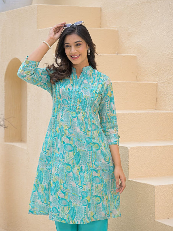 Printed V-Neck Co-Ord Set