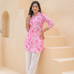 Printed Shirt Collar Co-Ord Set