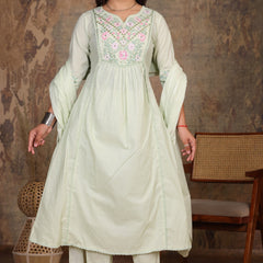 Pista Green Royal Embroiderd Suit Set