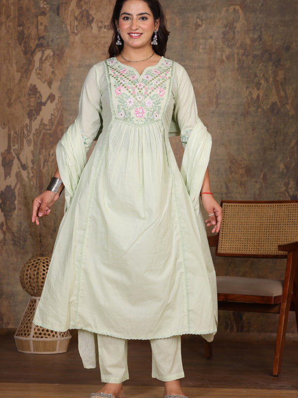 Pista Green Royal Embroiderd Suit Set