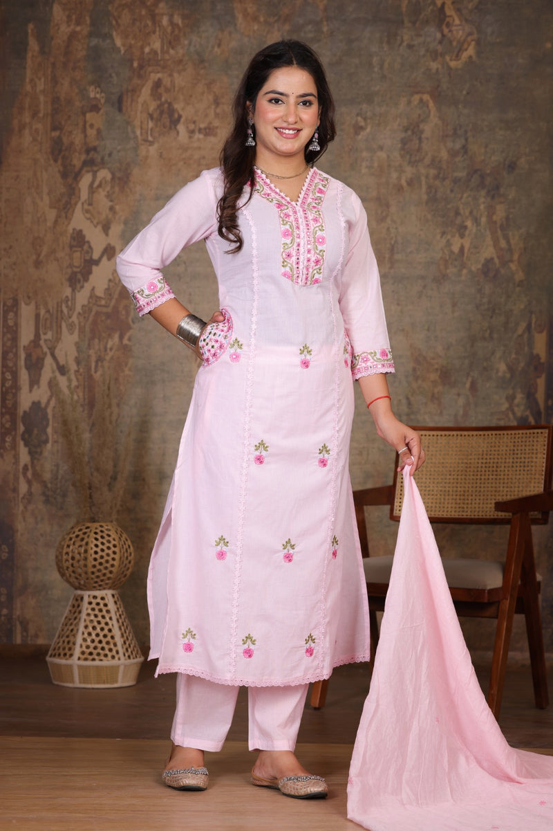 Pink Grace Anarkali Suit Set