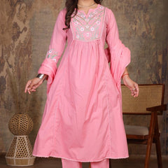 Pink Royal Embroidered Suit Set