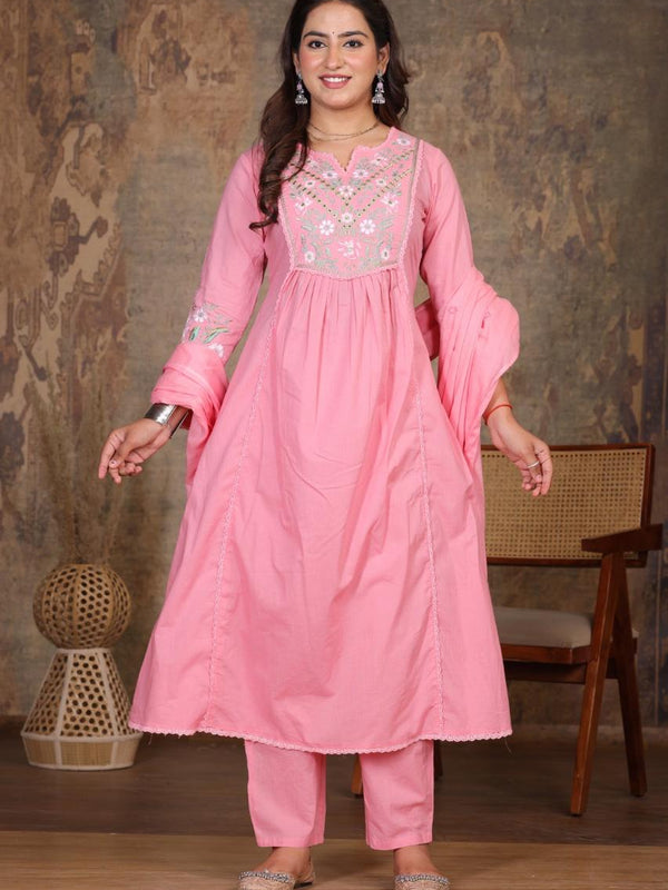 Pink Royal Embroidered Suit Set