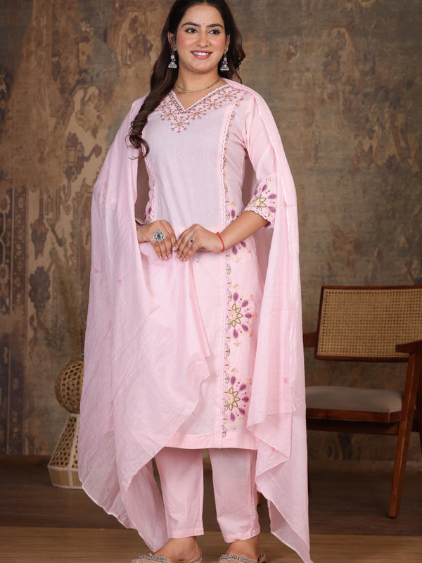 Light Pink Royal Embroiderd Suit Set
