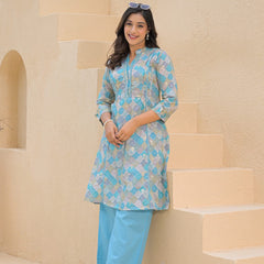 Printed V-Neck Co-Ord Set
