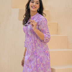 Printed V-Neck Co-Ord Set